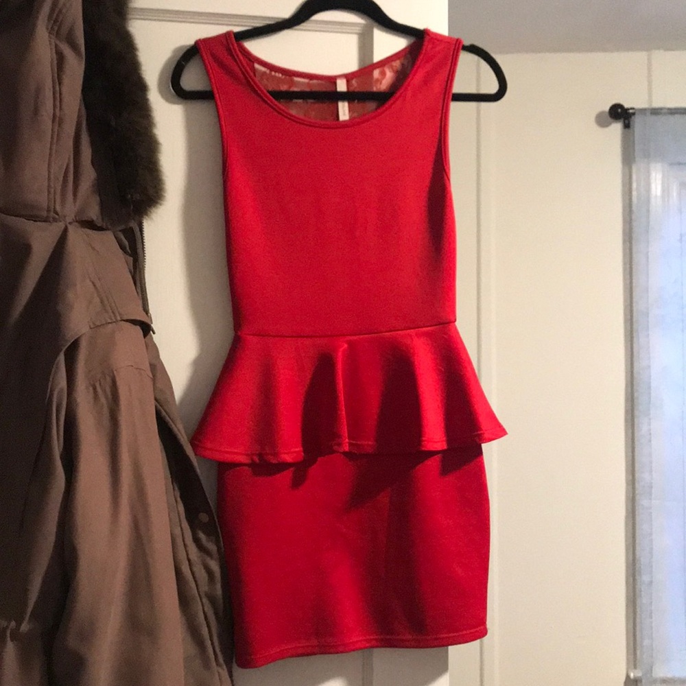 Red Peplum Dress